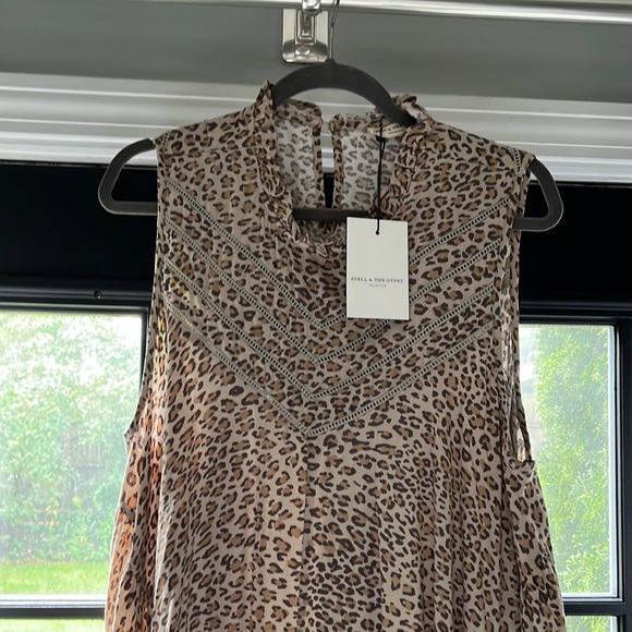❤️🐆NWT Spell & The Gypsy Frankie Tunic Sz L Leopard Print~🐆❤️ - Picture 1 of 15